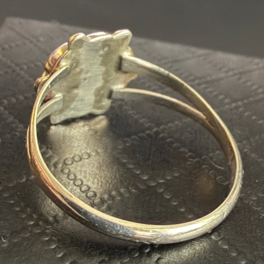 Vintage Sterling Silver Turquoise Ring Southwest Inlay Split Shank Size 9 - Picture 7 of 11